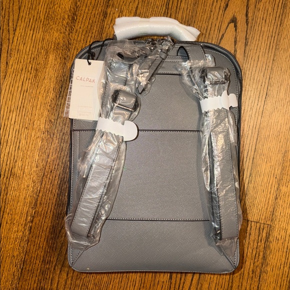 Calpak Kaya 15 inch Laptop Backpack in Charcoal Grey with Gunmetal Hardware - Picture 6 of 7